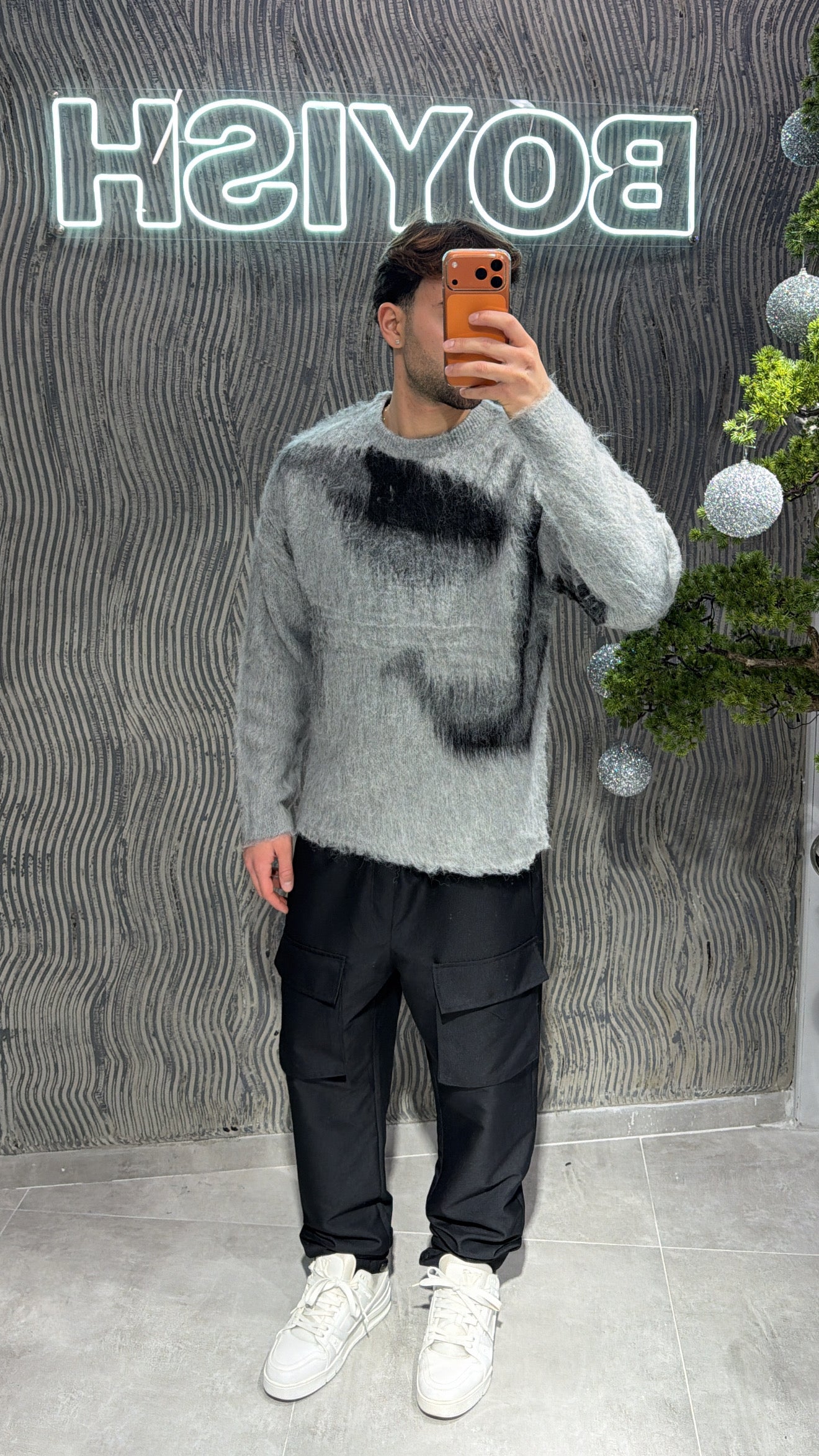 Maglia grigia fantasia