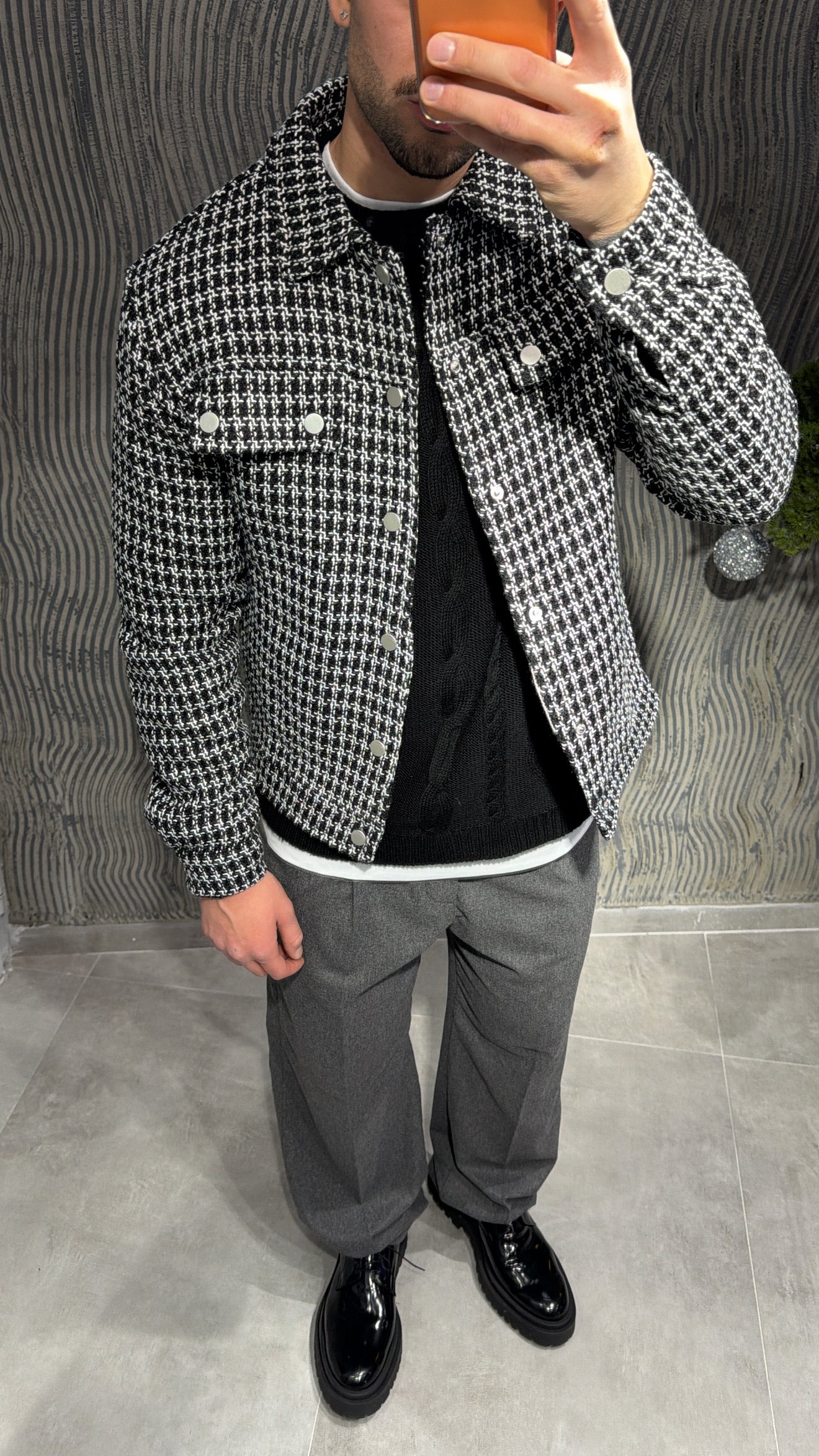 Pantalone baggy flanella grigio