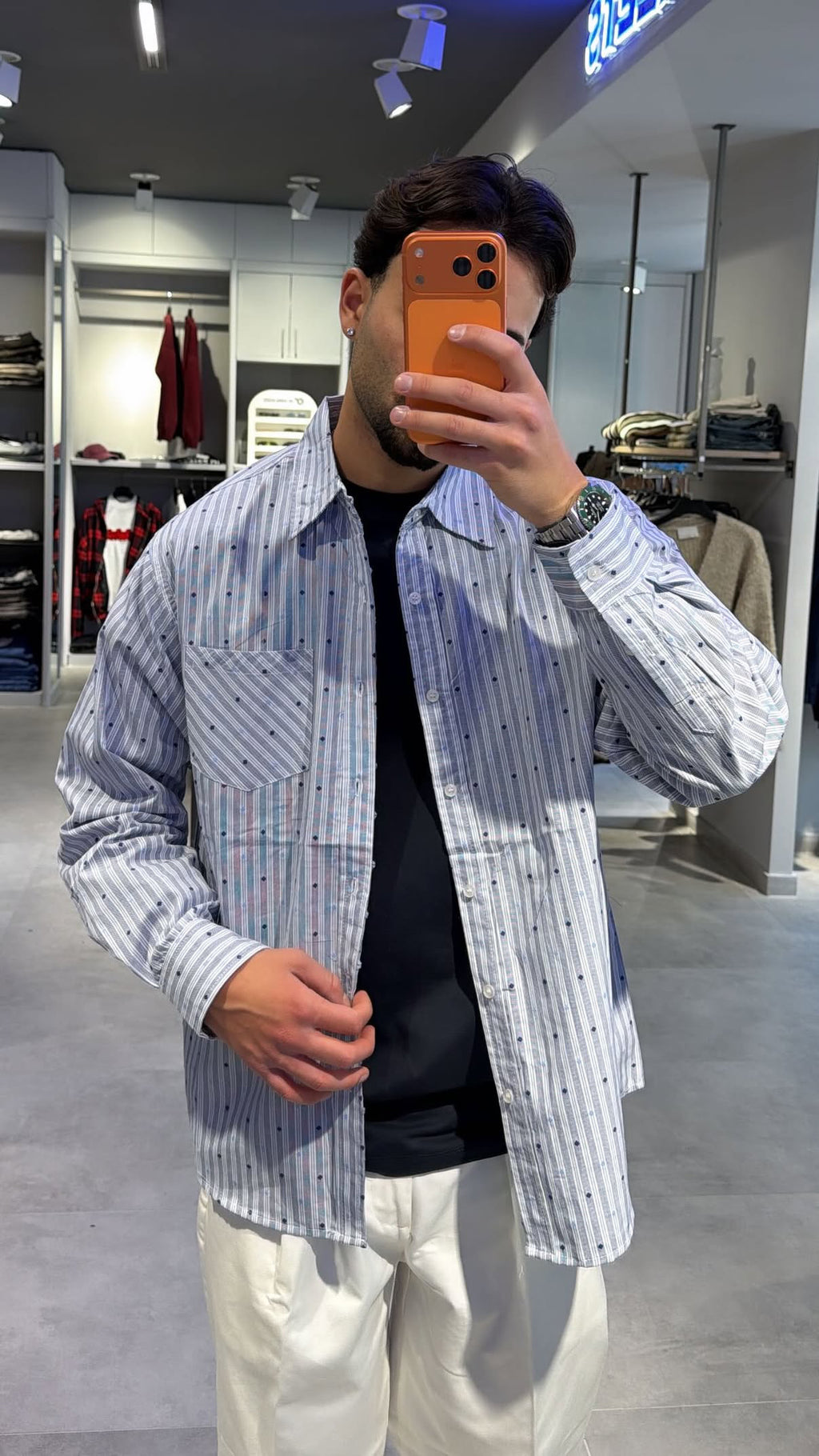 CAMICIA RIGHE AZZURRA