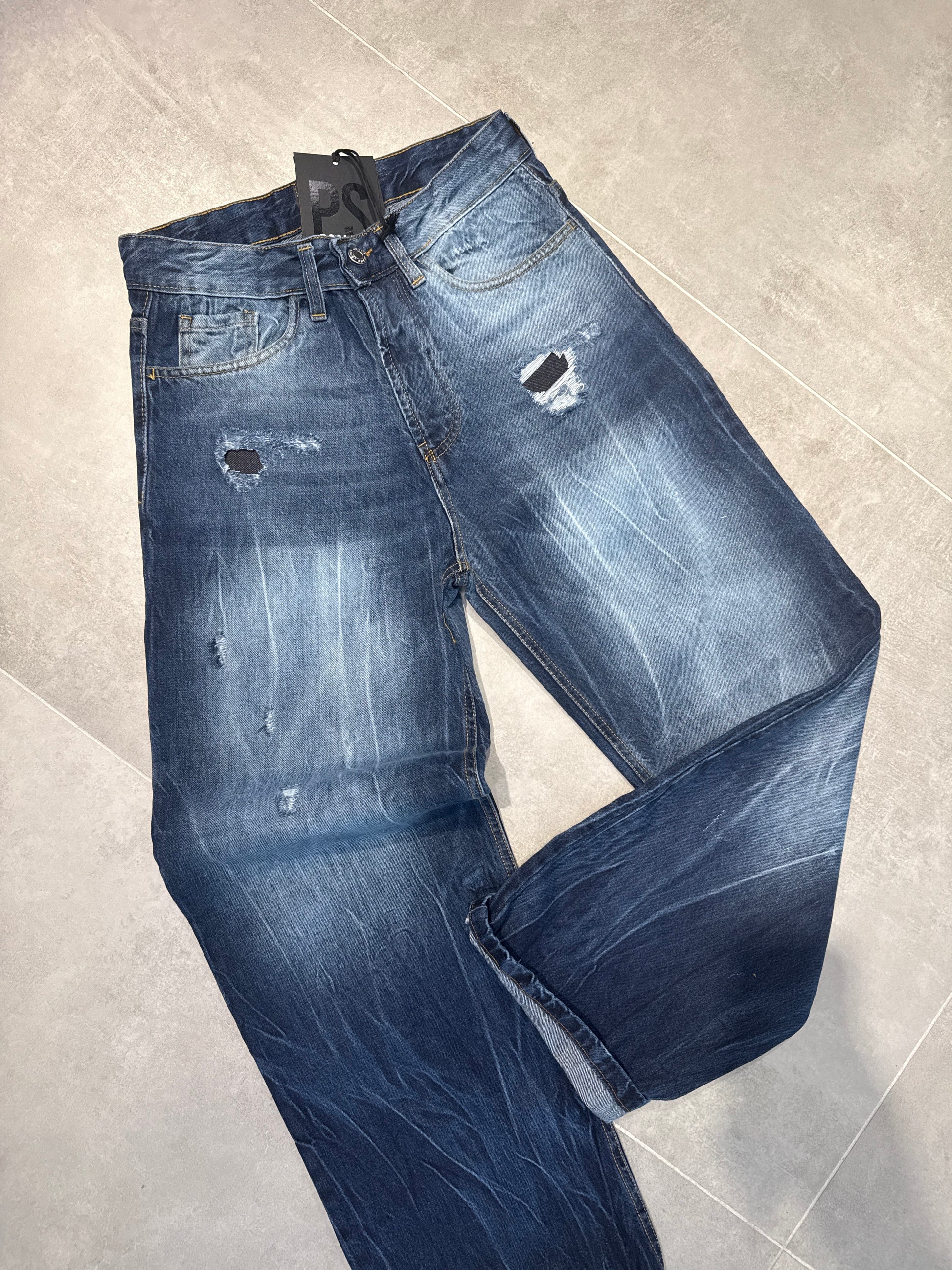 JEANS BAGGY BLU