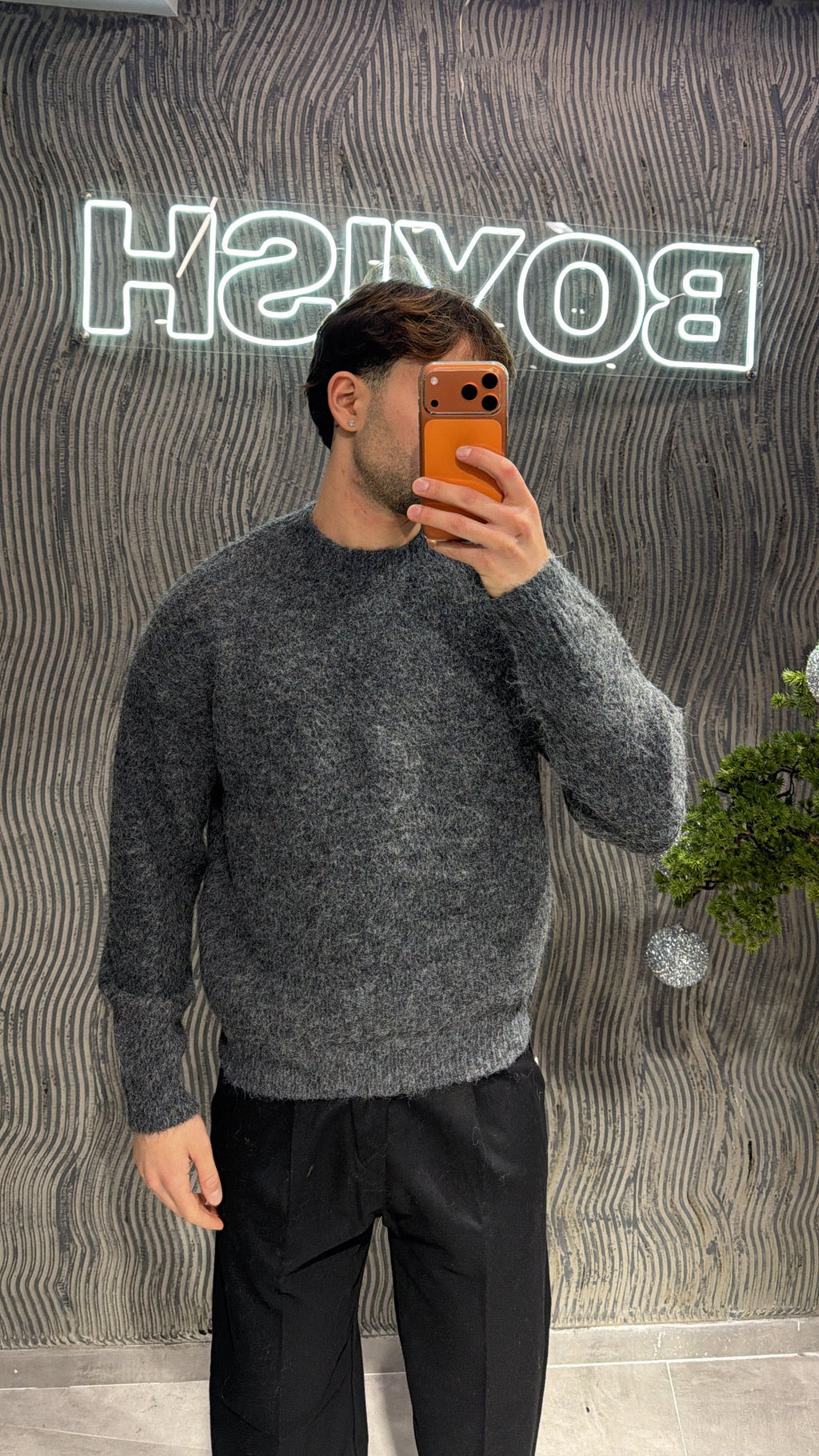 Maglia lana grigia mélange