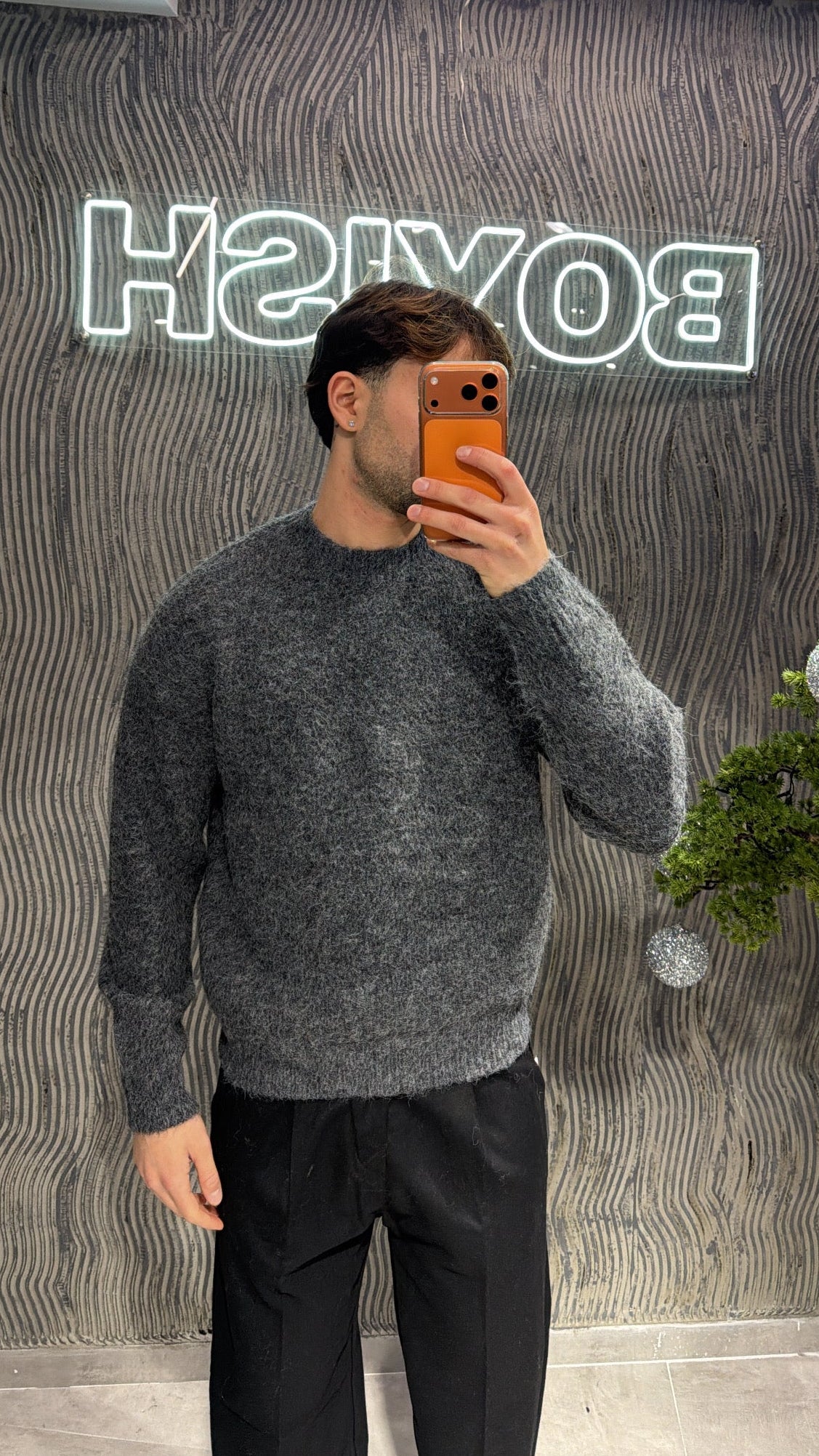 Maglia lana grigia mélange