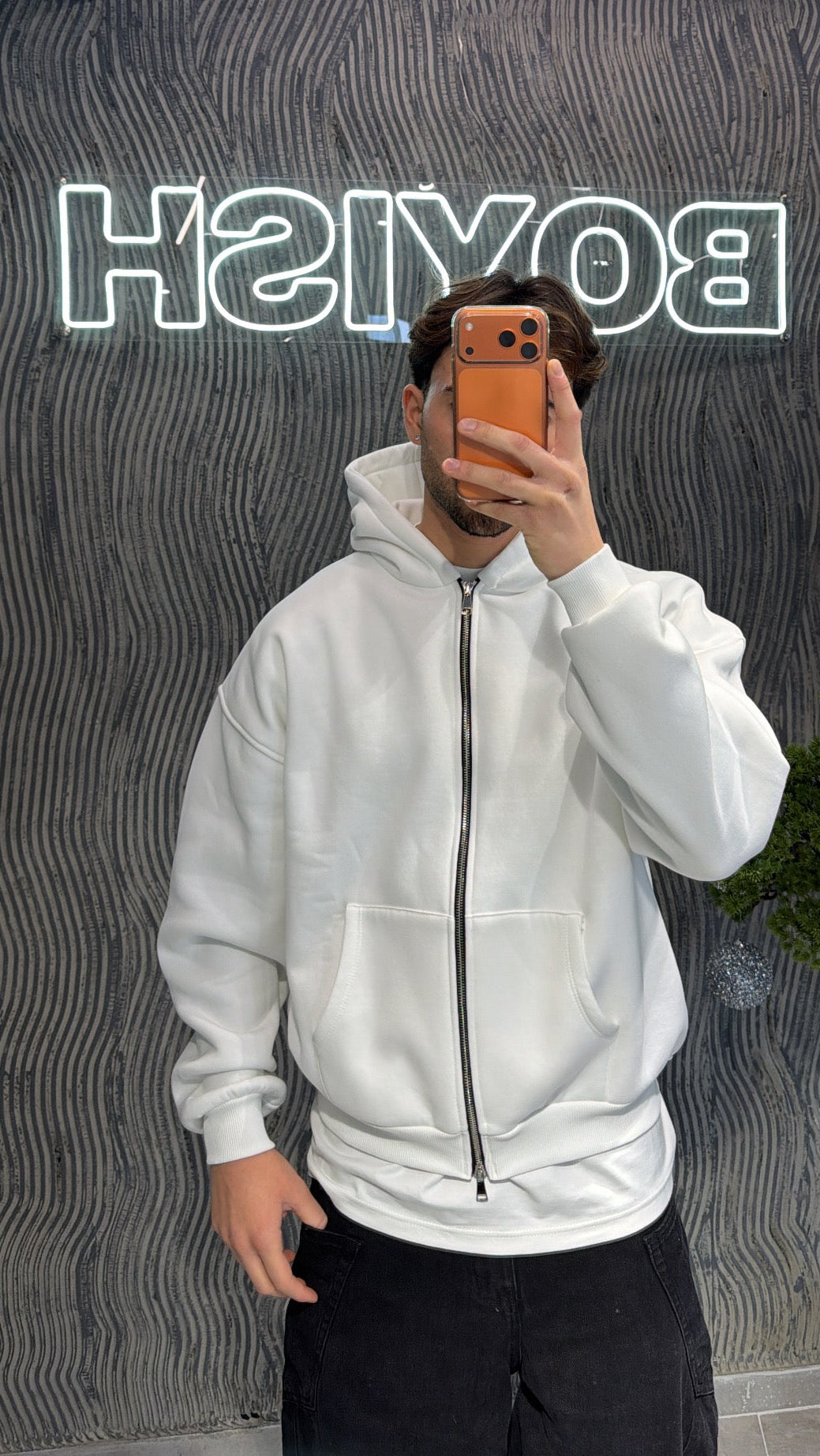 Felpa zip boxy fit diamond