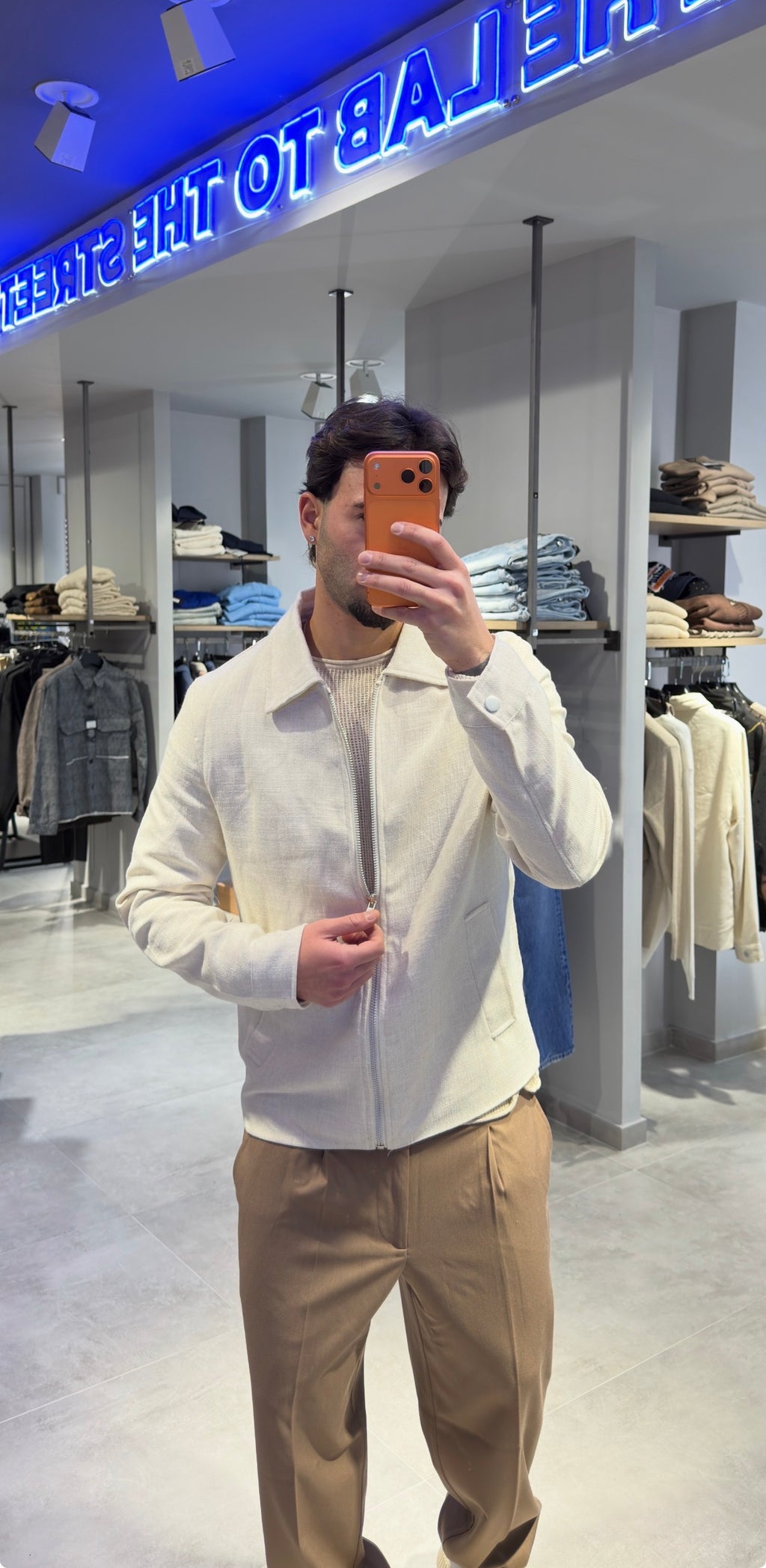 GIACCA ZIP BEIGE