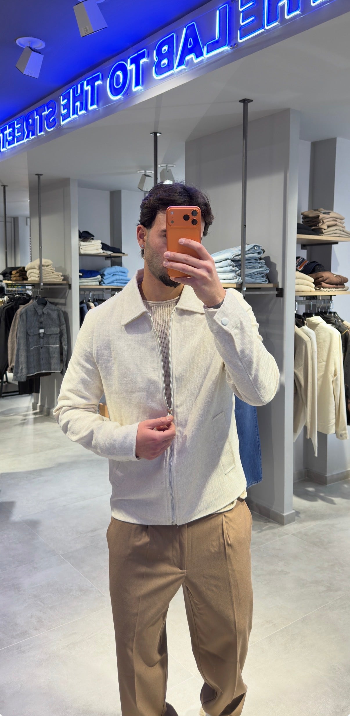 GIACCA ZIP BEIGE
