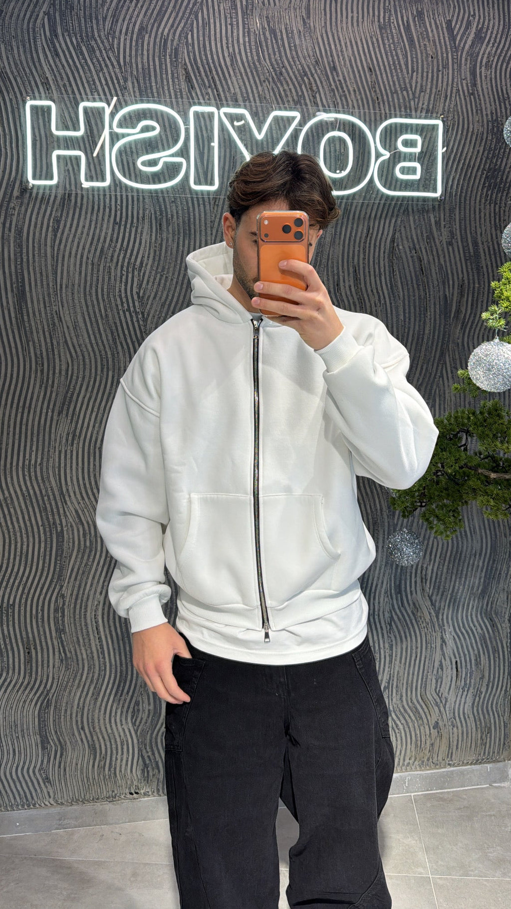 Felpa zip boxy fit diamond