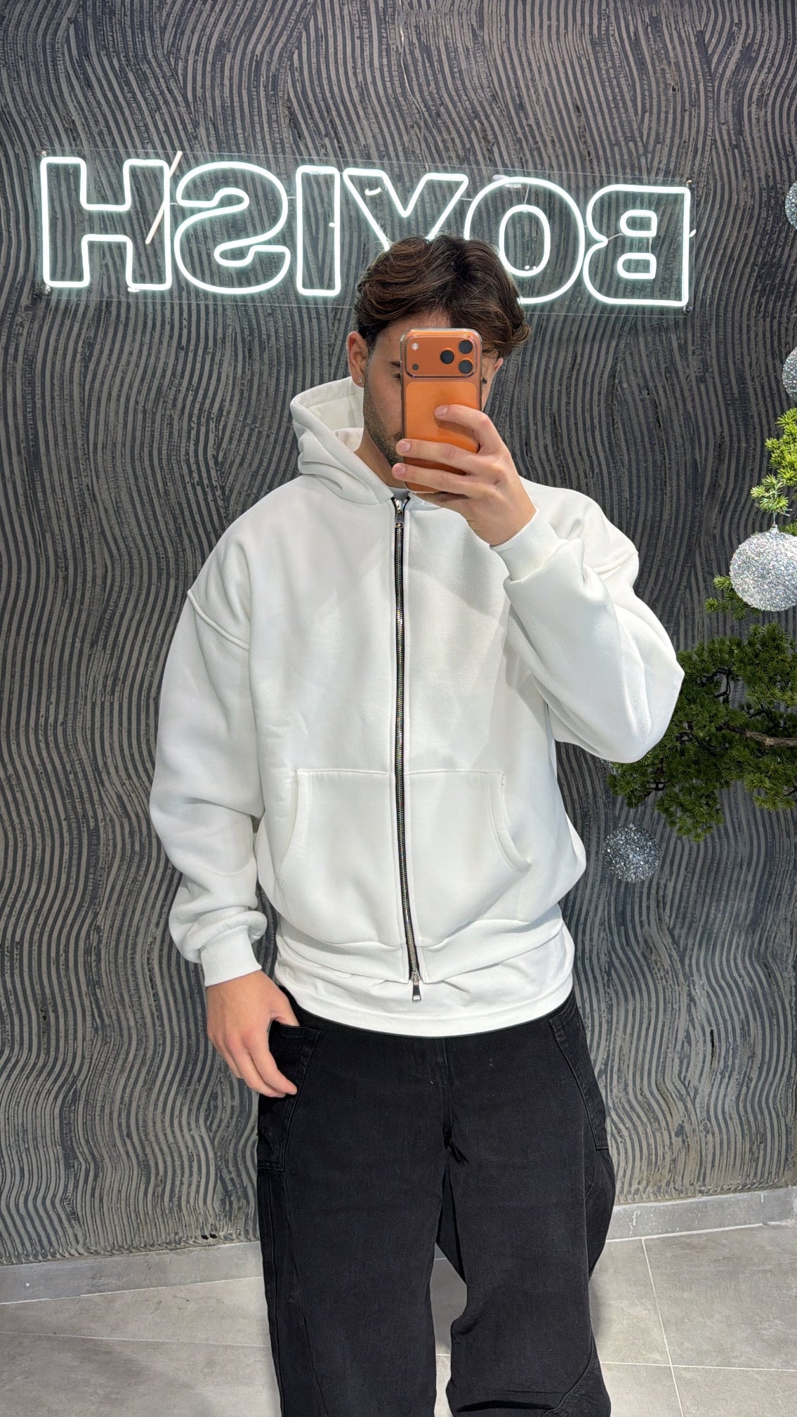 Felpa zip boxy fit diamond