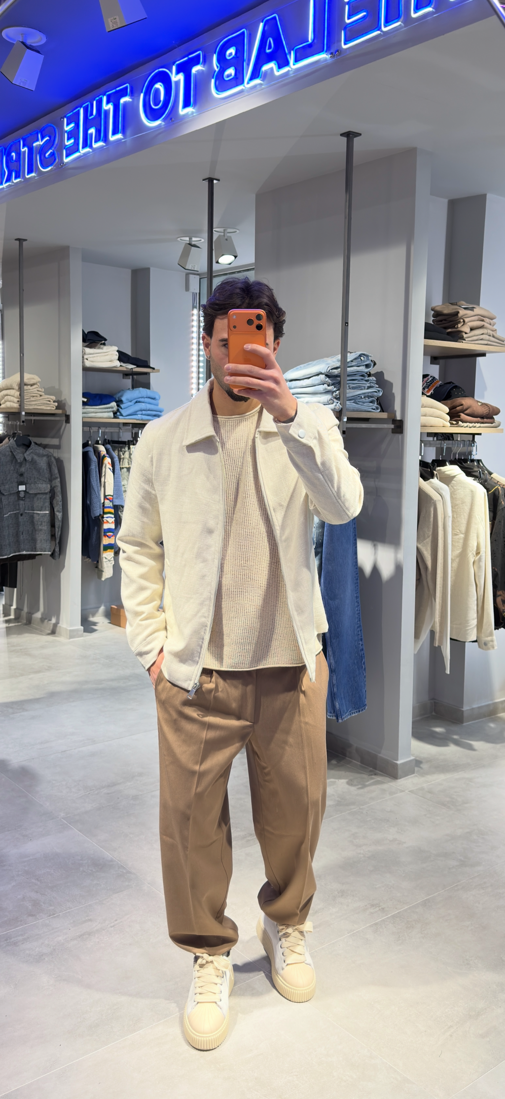 GIACCA ZIP BEIGE