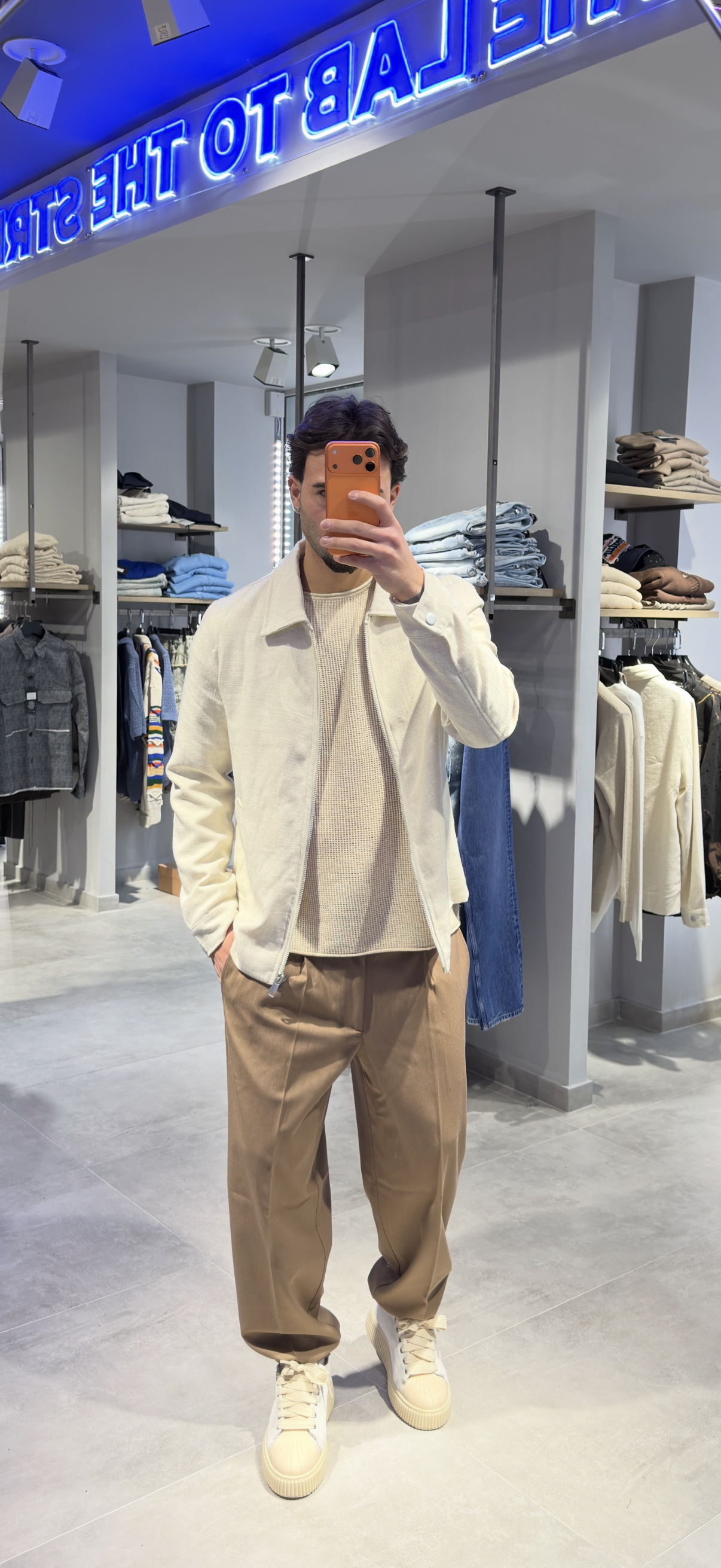 GIACCA ZIP BEIGE