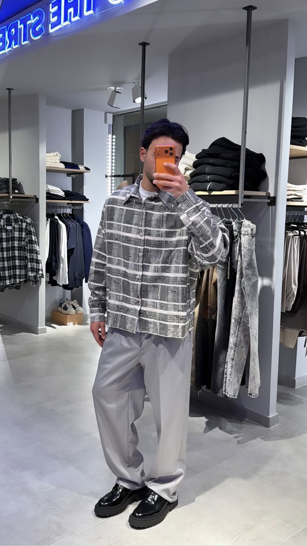 CAMICIA CROP FIT GRIGIA