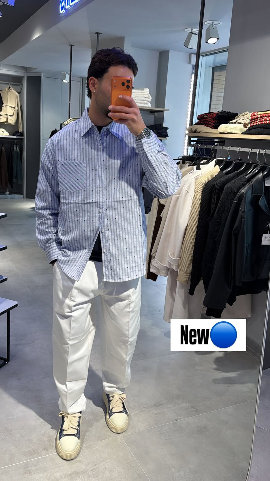 CAMICIA RIGHE AZZURRA