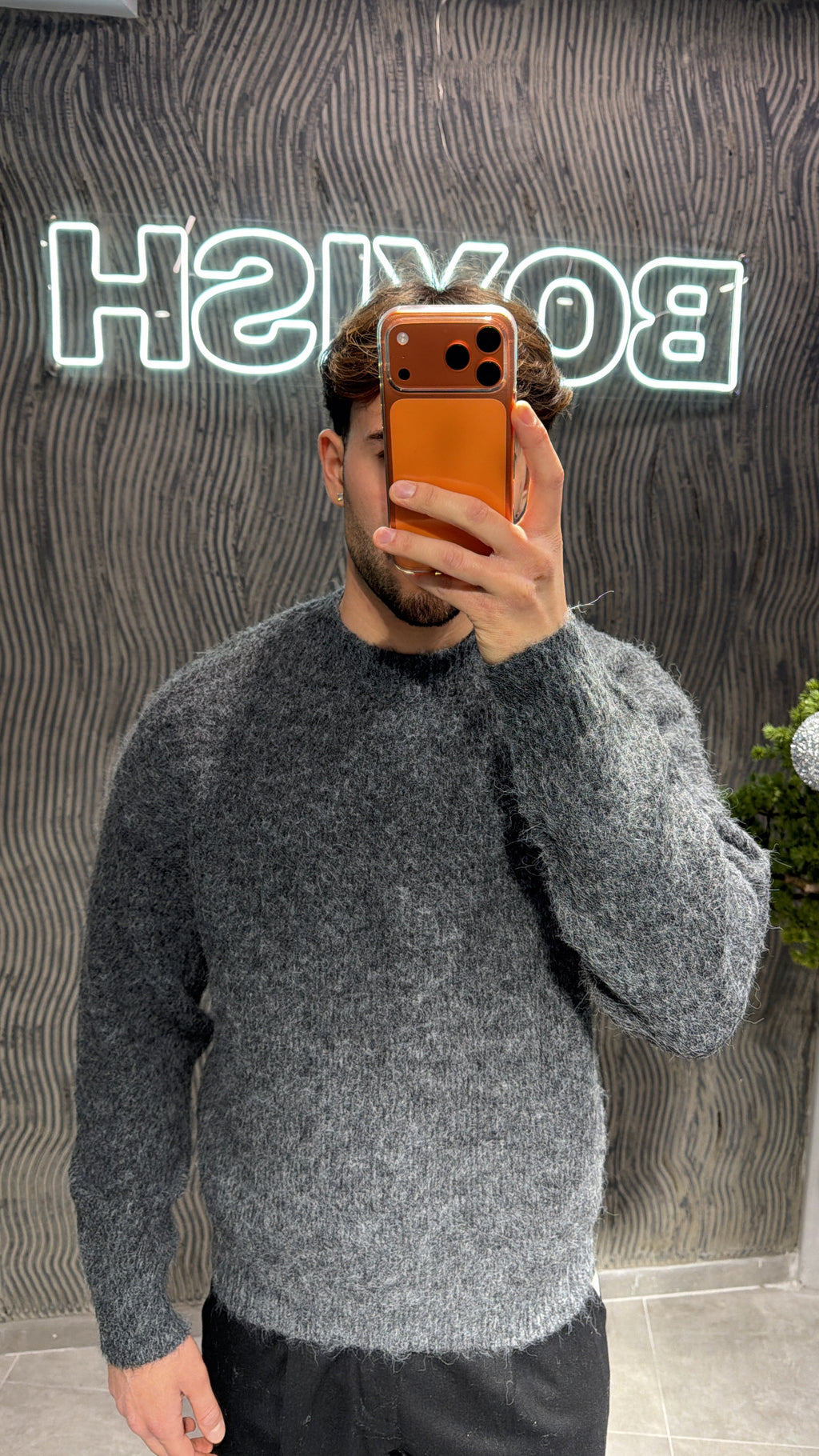 Maglia lana grigia mélange