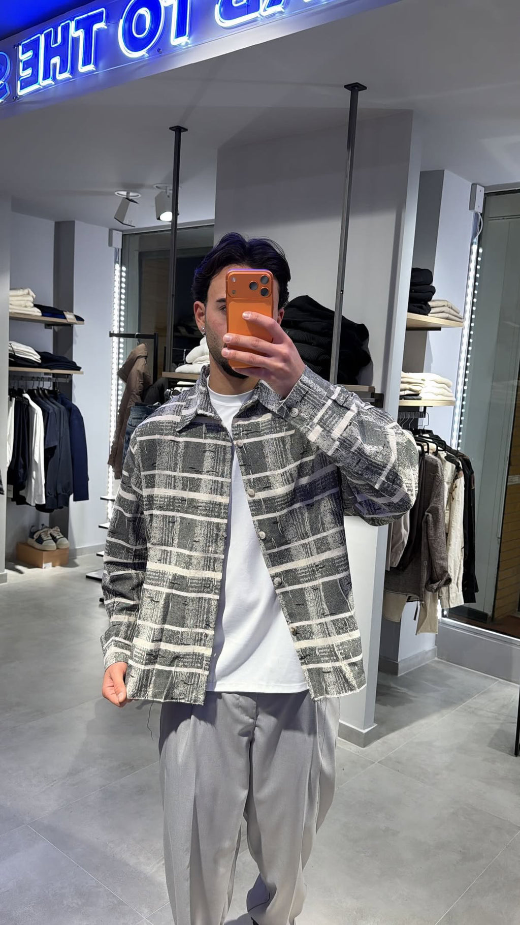 CAMICIA CROP FIT GRIGIA