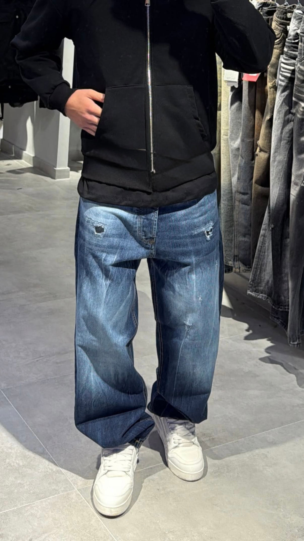 JEANS BAGGY BLU
