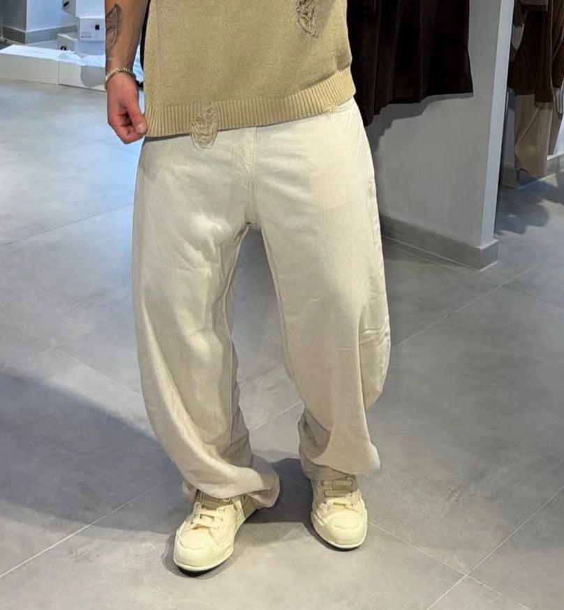 PANTALONE LINO BALOON (CREMA)