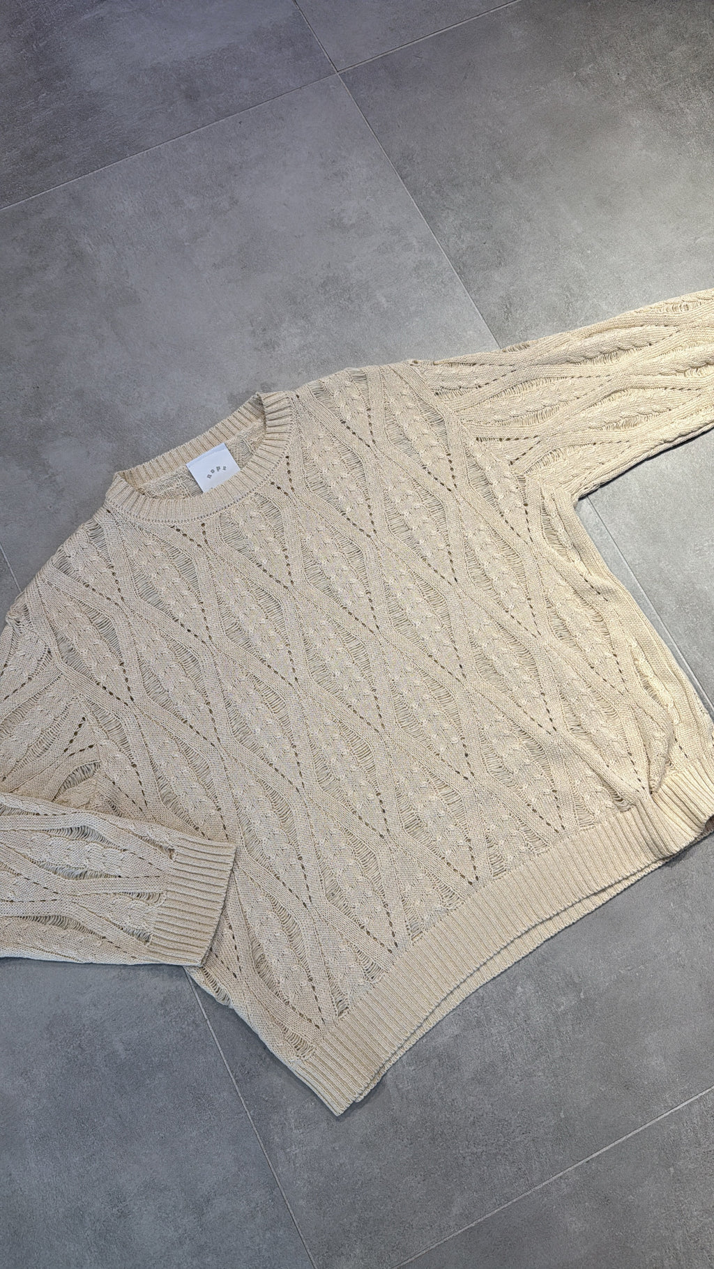 MAGLIA GIROCOLLO TRAFORATA “BEIGE”