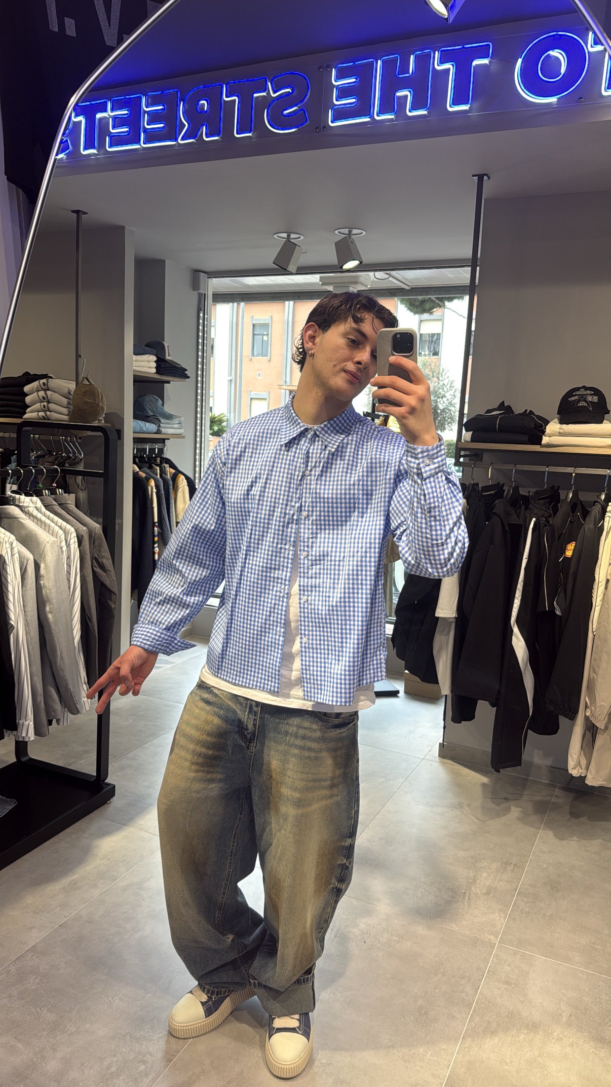 CAMICIA QUADRI “AZZURRA”