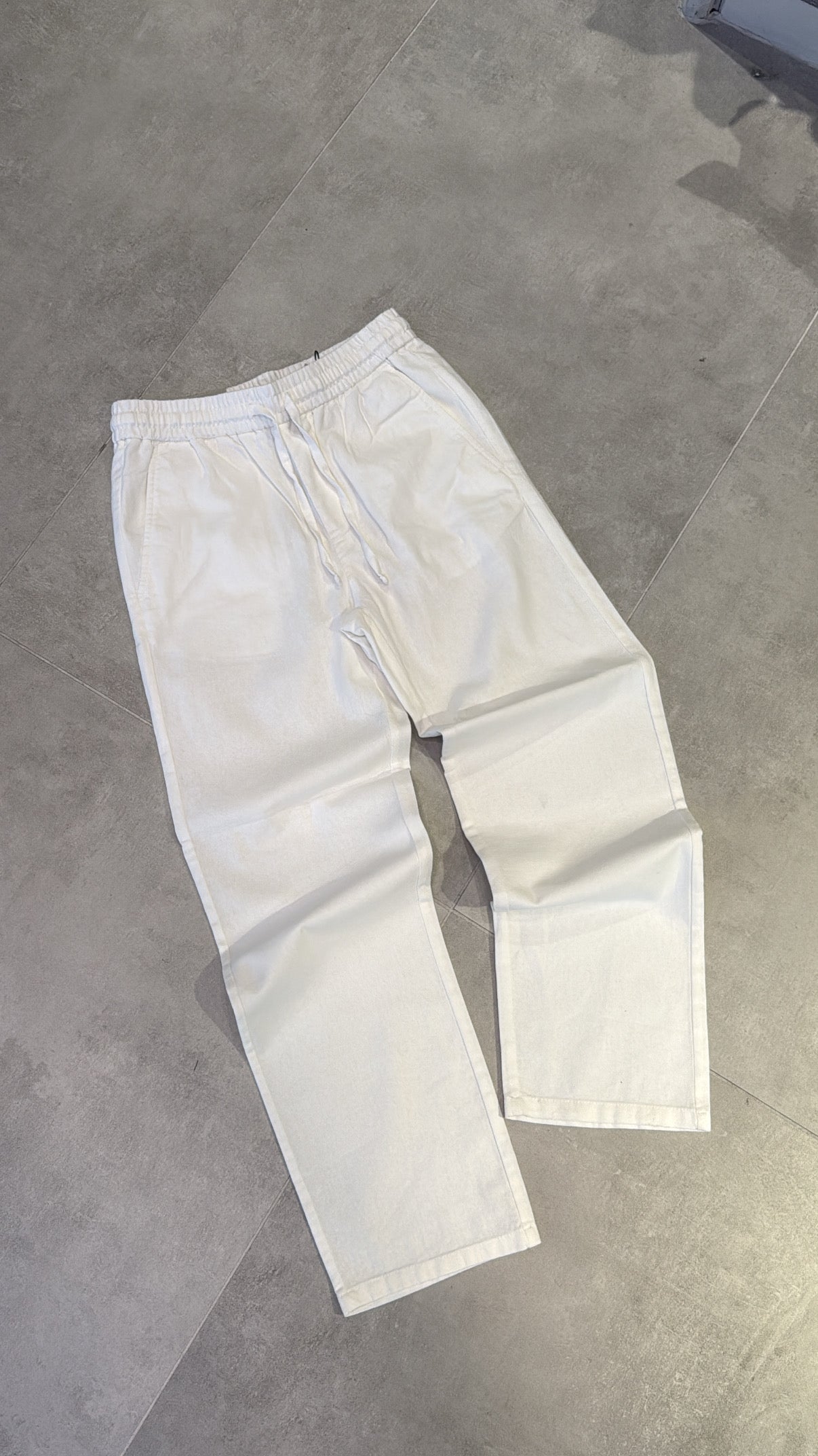 PANTA LACCIO BIANCO LINO&COTONE