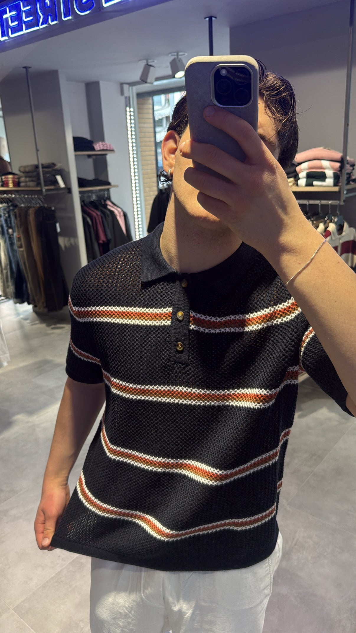 POLO A RIGHE BLU