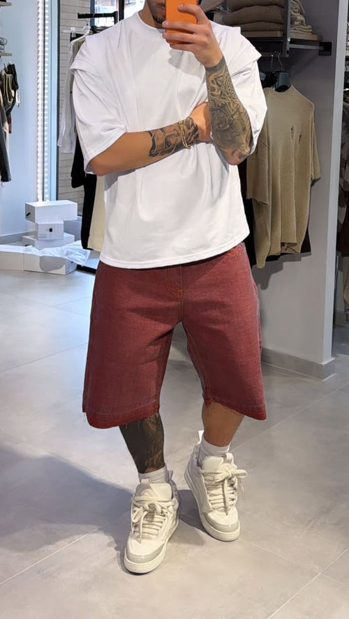 BERMUDA JEANS (RED)