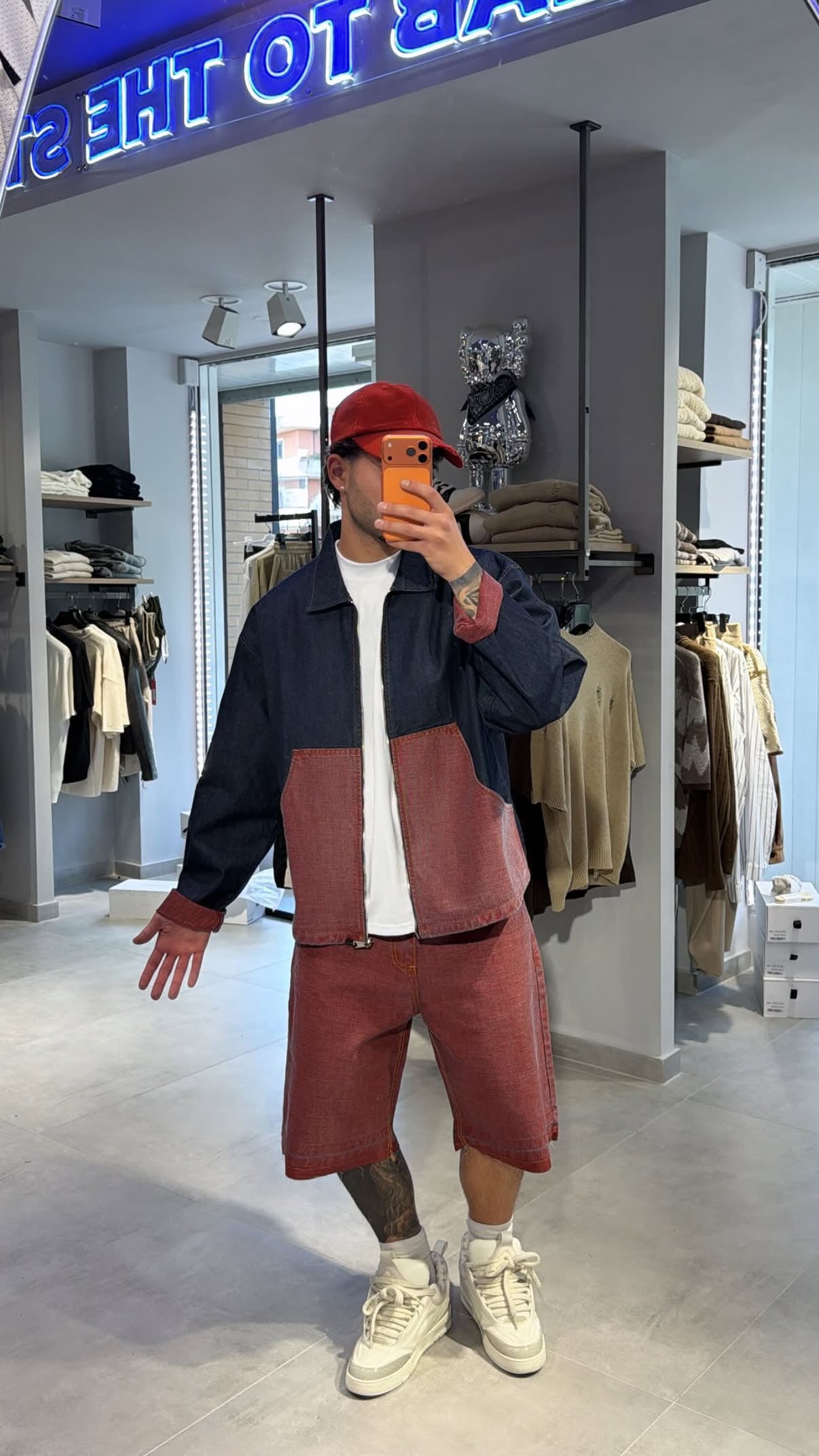 BERMUDA JEANS (RED)