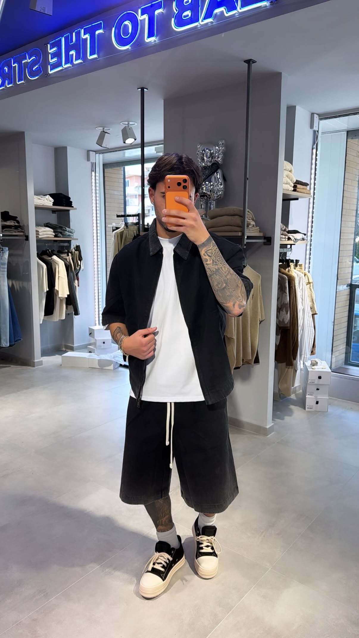 COORDINATO ZIP BERMUDA (BLACK)