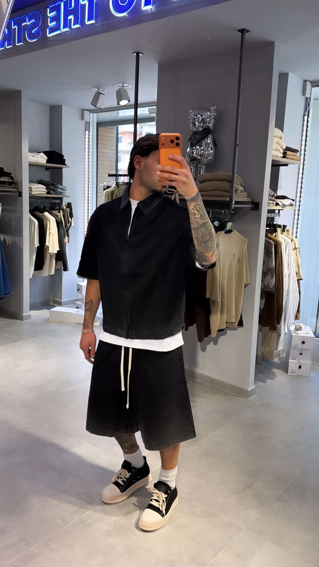 COORDINATO ZIP BERMUDA (BLACK)
