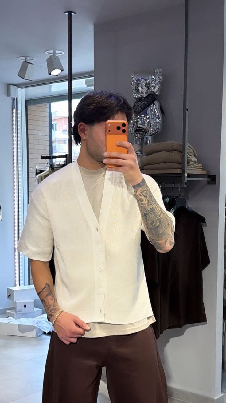 CARDIGAN MEZZA MANICA (BEIGE)